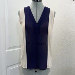 Olive & Oak Color Block V-Neck Sleeveless Blouse